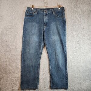 Wrangler relaxed Fit Jeans Mens 38x30 (Measures 37x28) Medium Wash Straight Leg